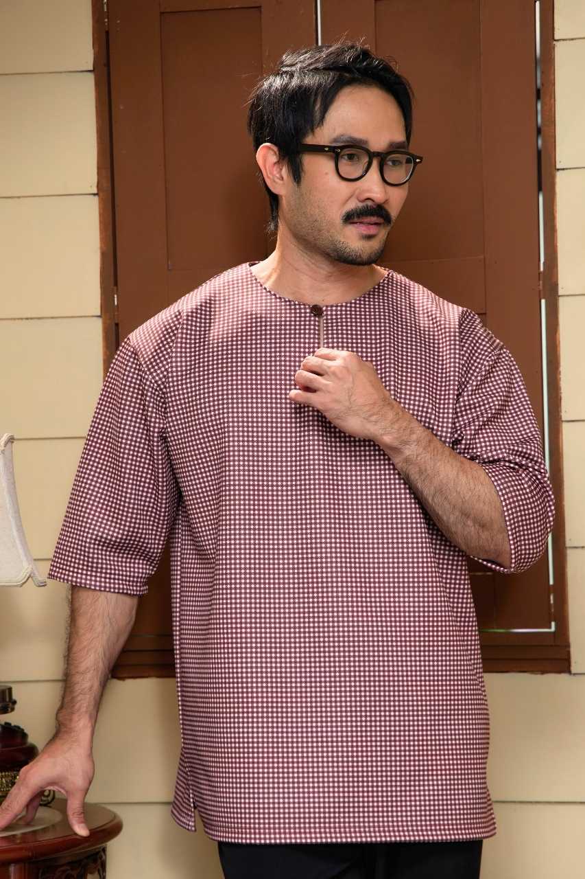 Kurta Lekir in Red Burgundy - Image 3