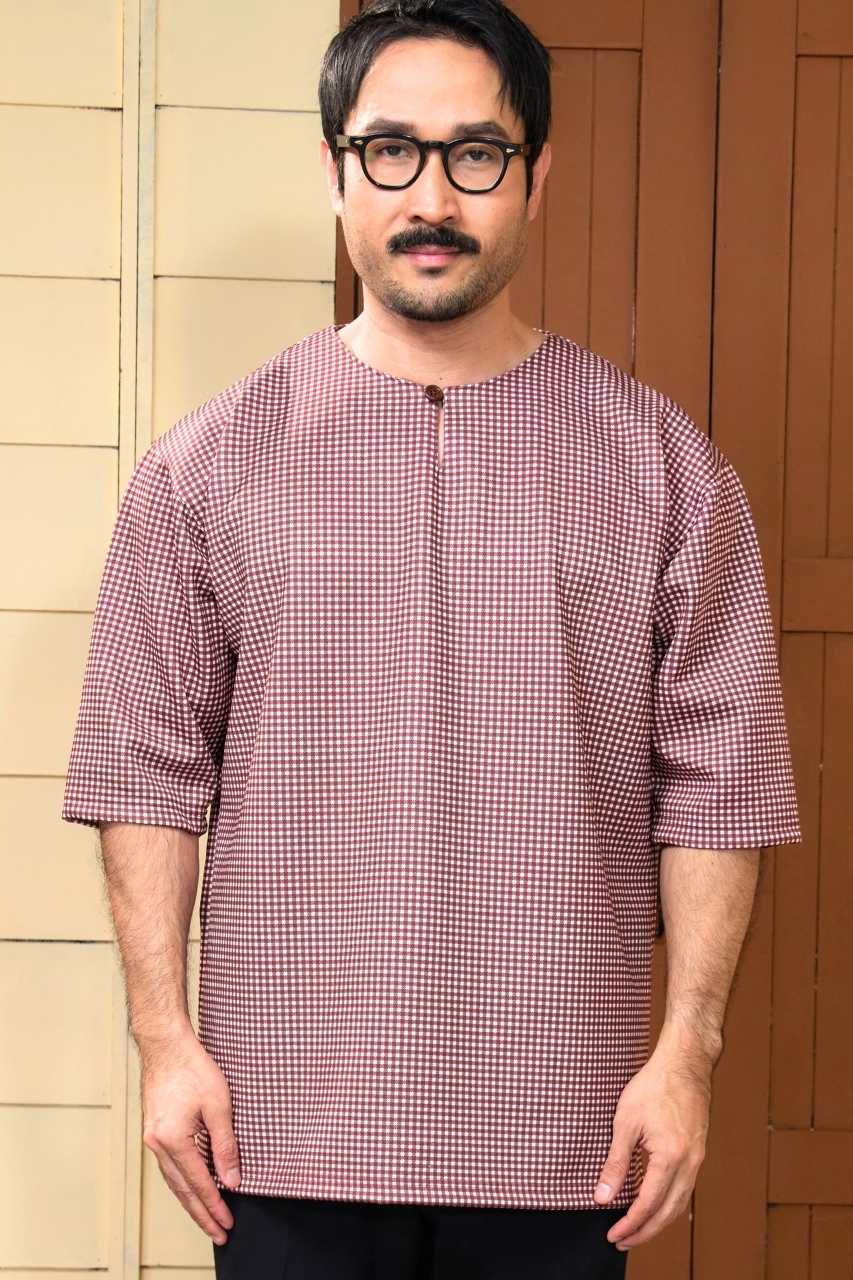Kurta Lekir in Red Burgundy